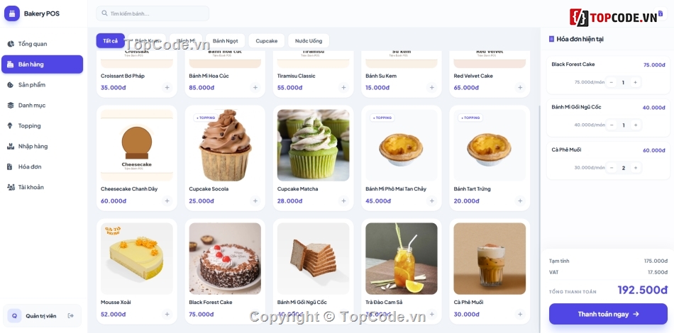 Website quản lý,quản lý,bán bánh ngọt